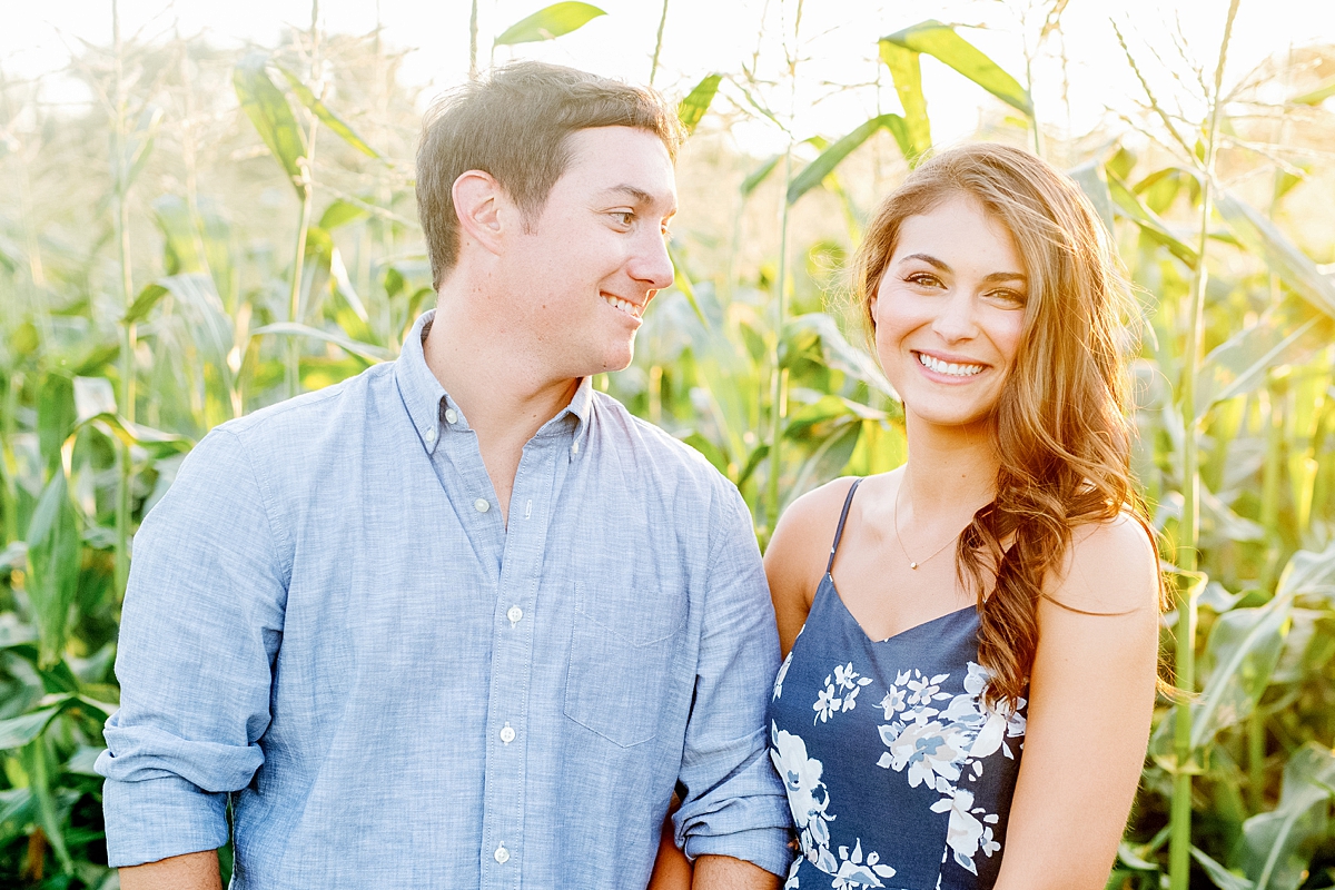 spring engagement session on a farm
